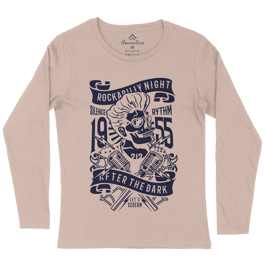 Rockabilly Night Womens Long Sleeve T-Shirt Music B249