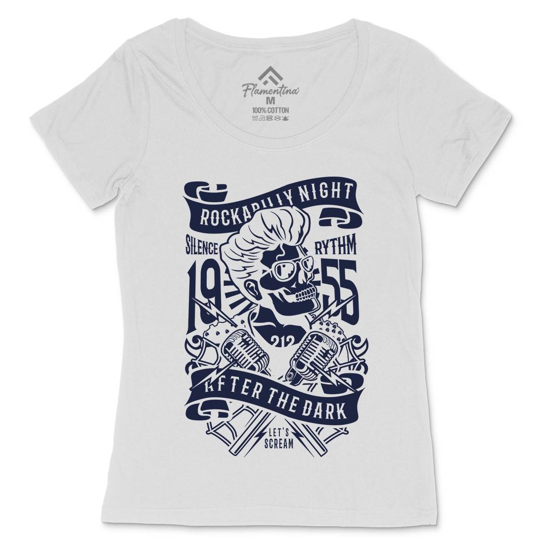 Rockabilly Night Womens Scoop Neck T-Shirt Music B249