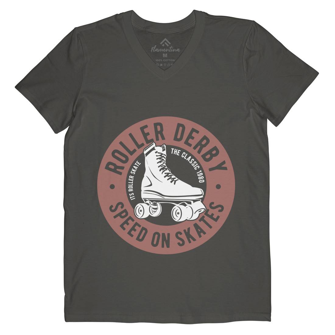 Roller Derby Mens V-Neck T-Shirt Skate B250