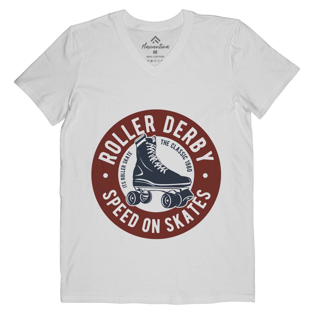 Roller Derby Mens Organic V-Neck T-Shirt Skate B250
