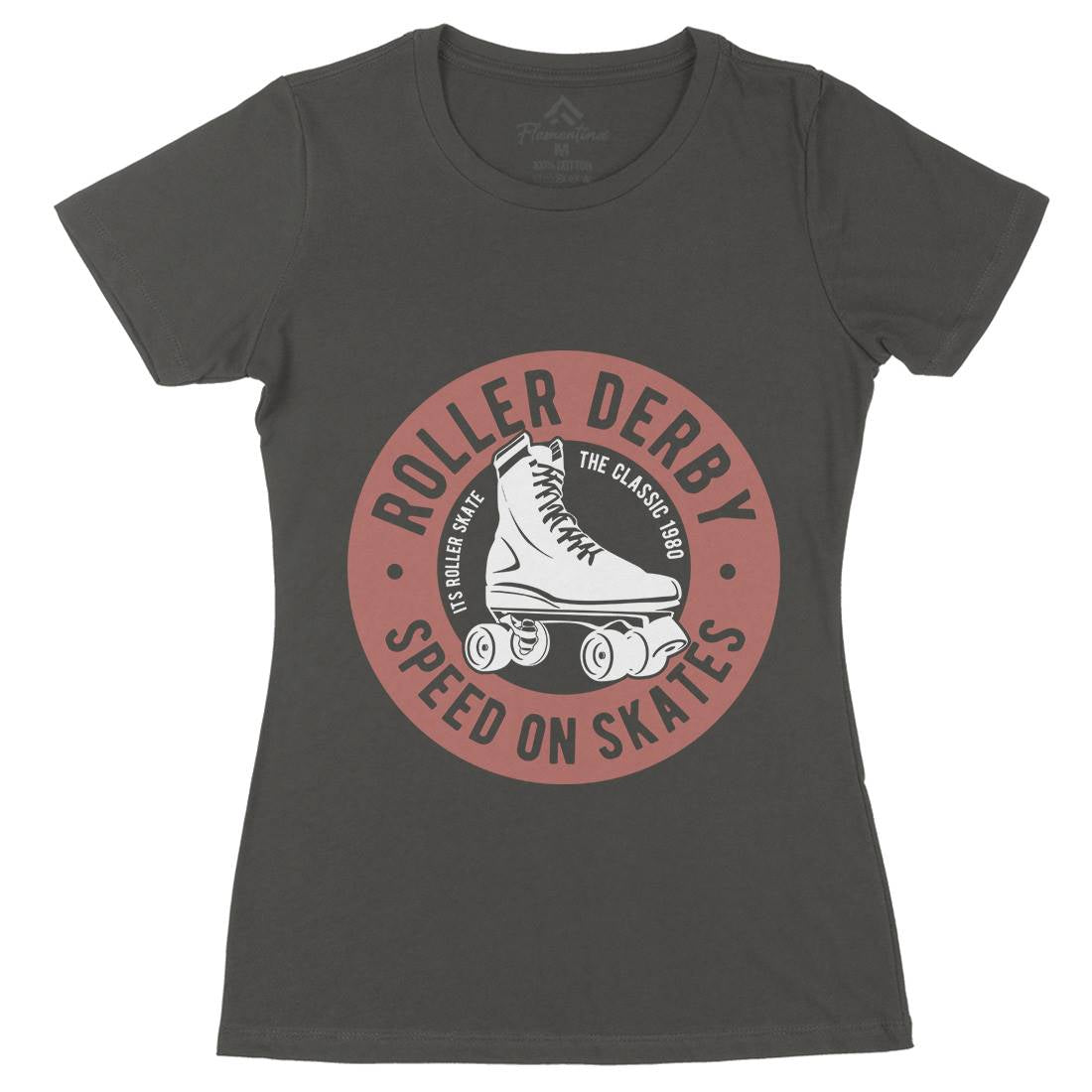Roller Derby Womens Organic Crew Neck T-Shirt Skate B250