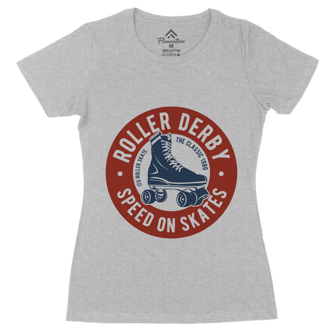 Roller Derby Womens Organic Crew Neck T-Shirt Skate B250