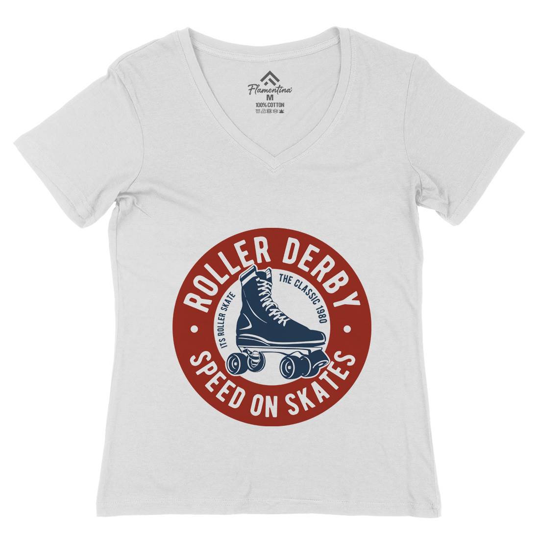 Roller Derby Womens Organic V-Neck T-Shirt Skate B250