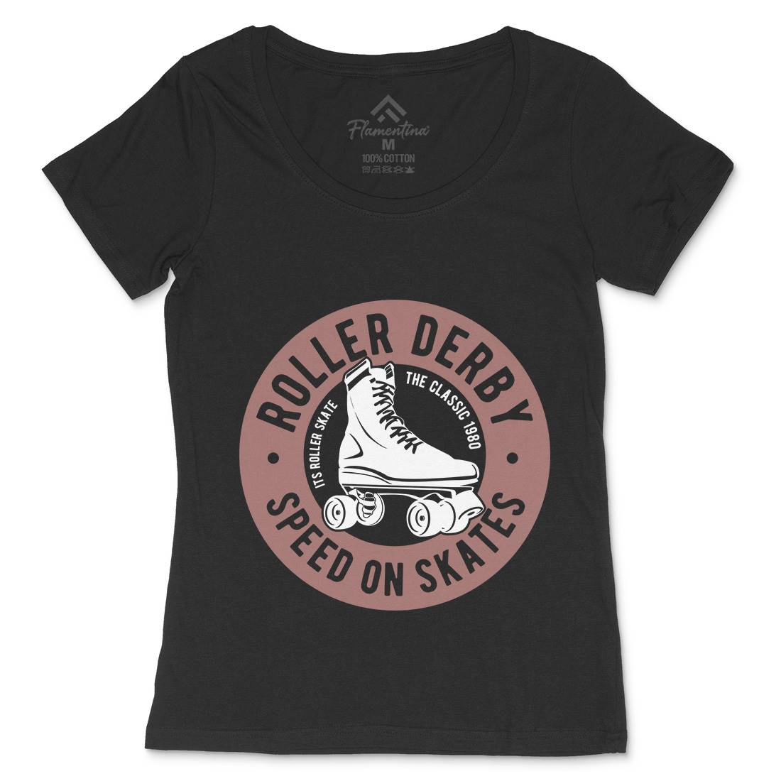 Roller Derby Womens Scoop Neck T-Shirt Skate B250