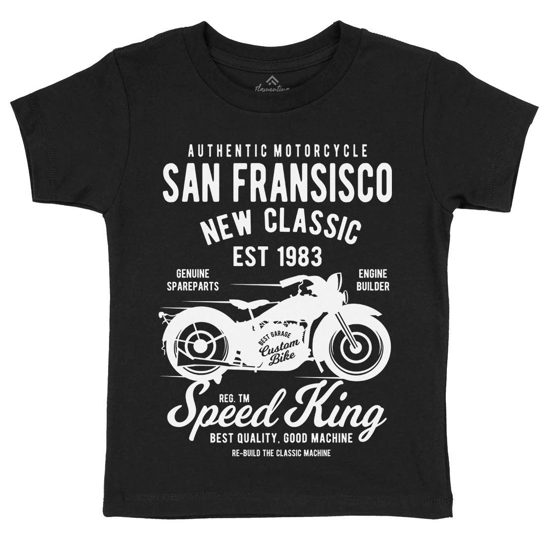 San Francisco Kids Crew Neck T-Shirt Motorcycles B251