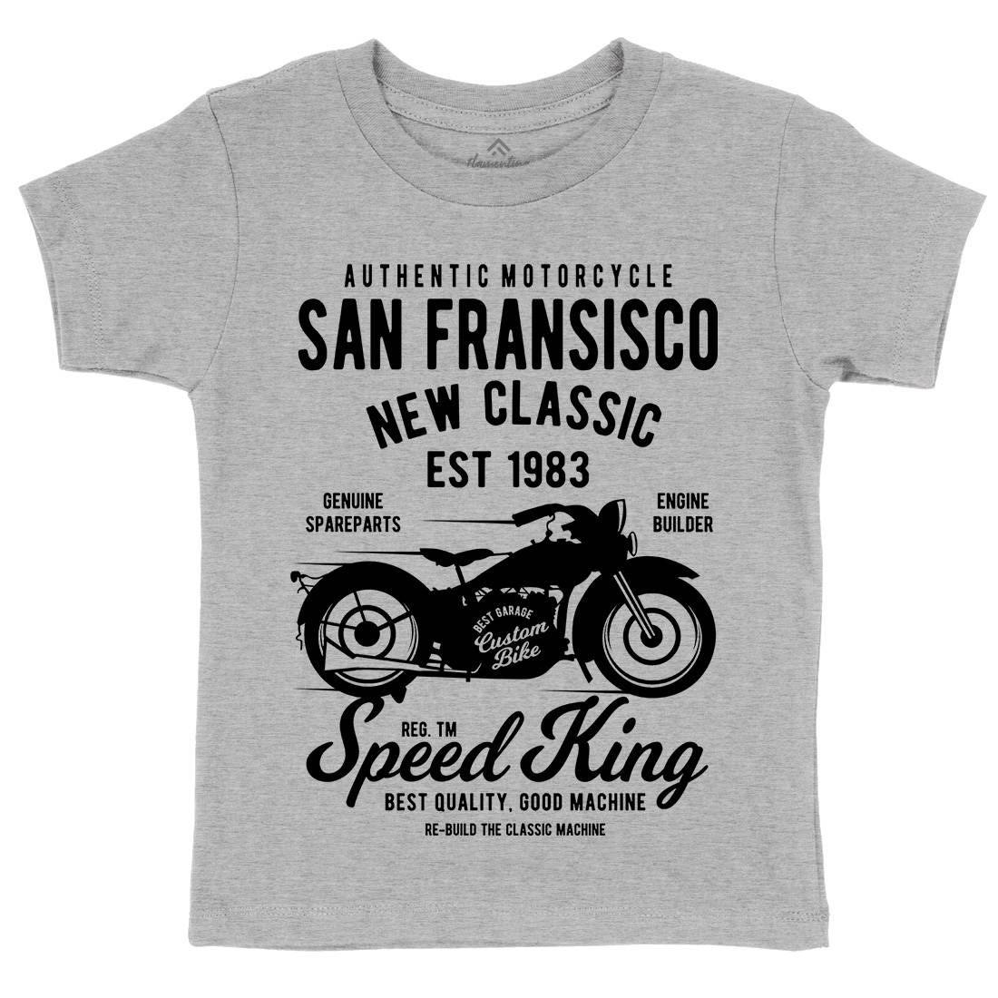 San Francisco Kids Organic Crew Neck T-Shirt Motorcycles B251