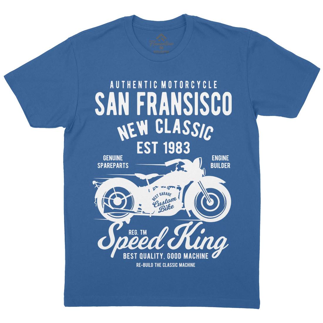 San Francisco Mens Crew Neck T-Shirt Motorcycles B251