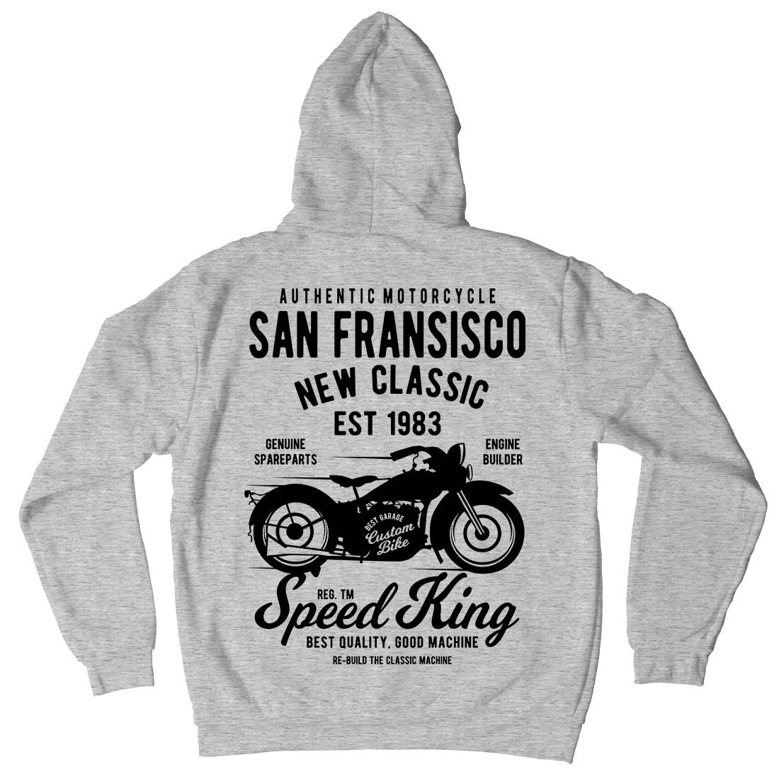 San Francisco Mens Hoodie With Pocket Motorcycles B251
