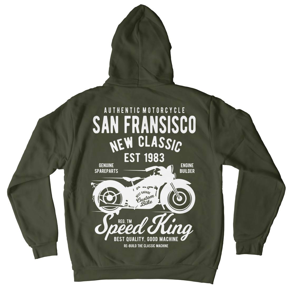 San Francisco Kids Crew Neck Hoodie Motorcycles B251
