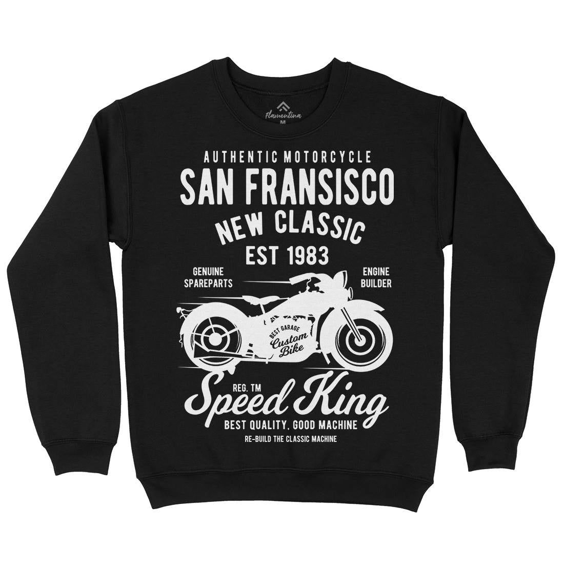 San Francisco Mens Crew Neck Sweatshirt Motorcycles B251