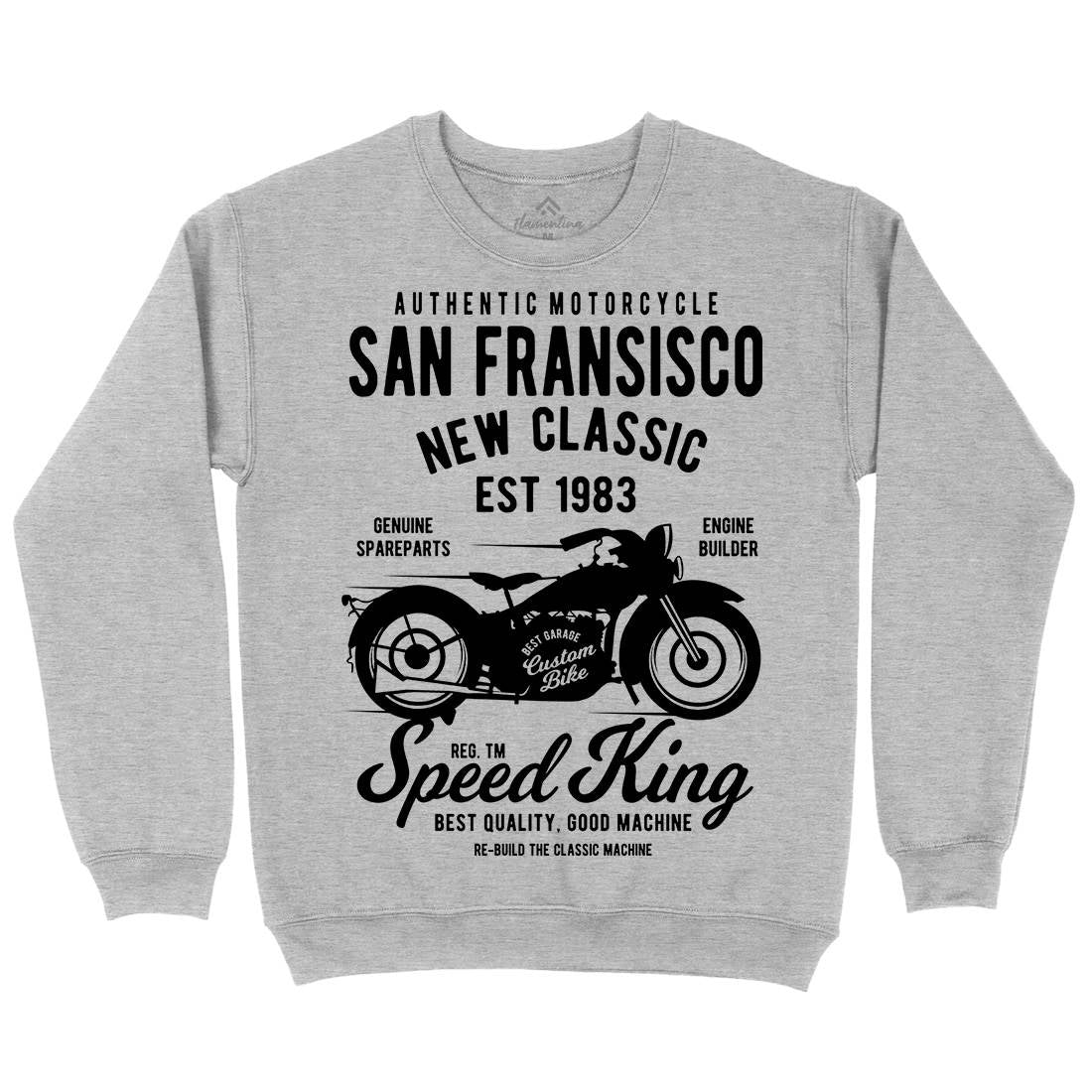 San Francisco Mens Crew Neck Sweatshirt Motorcycles B251
