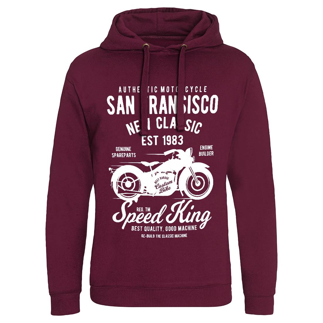San Francisco Mens Hoodie Without Pocket Motorcycles B251