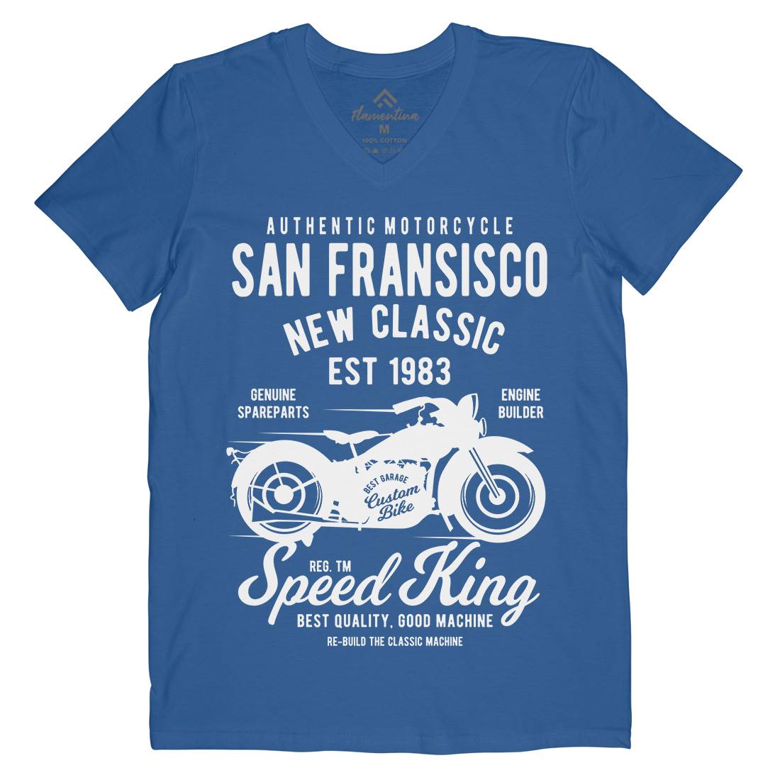 San Francisco Mens V-Neck T-Shirt Motorcycles B251