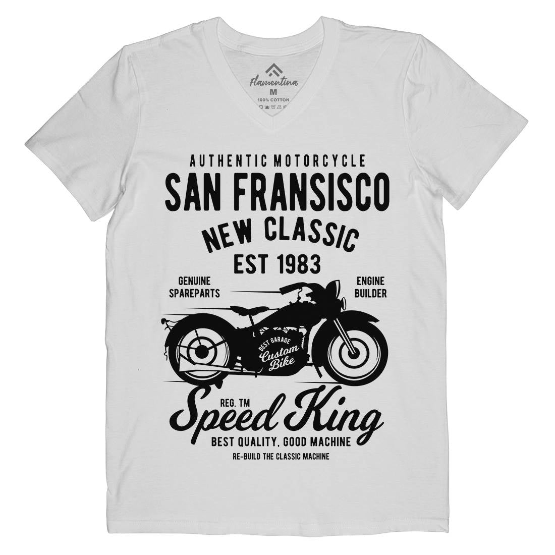 San Francisco Mens V-Neck T-Shirt Motorcycles B251