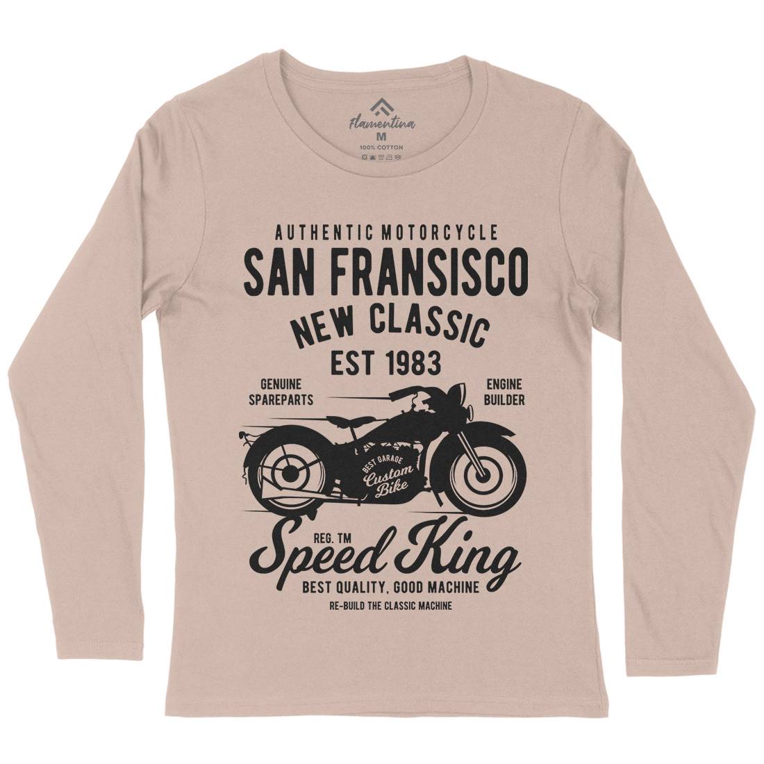 San Francisco Womens Long Sleeve T-Shirt Motorcycles B251