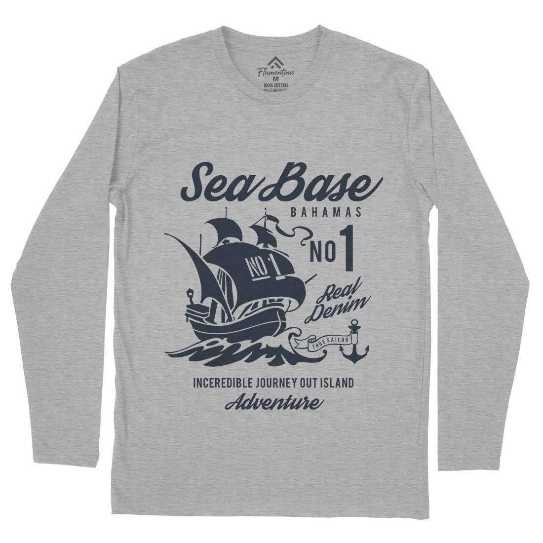 Sea Base Mens Long Sleeve T-Shirt Navy B252