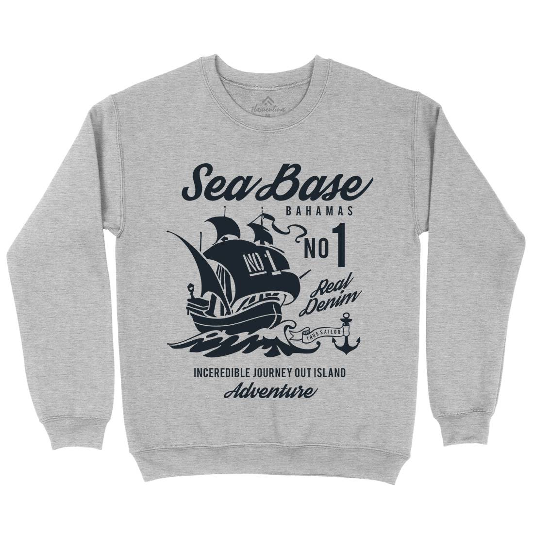 Sea Base Mens Crew Neck Sweatshirt Navy B252