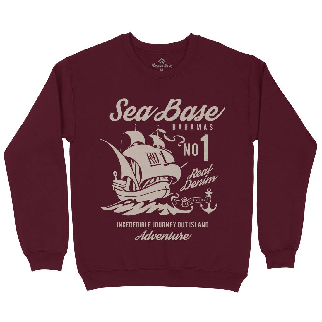 Sea Base Mens Crew Neck Sweatshirt Navy B252
