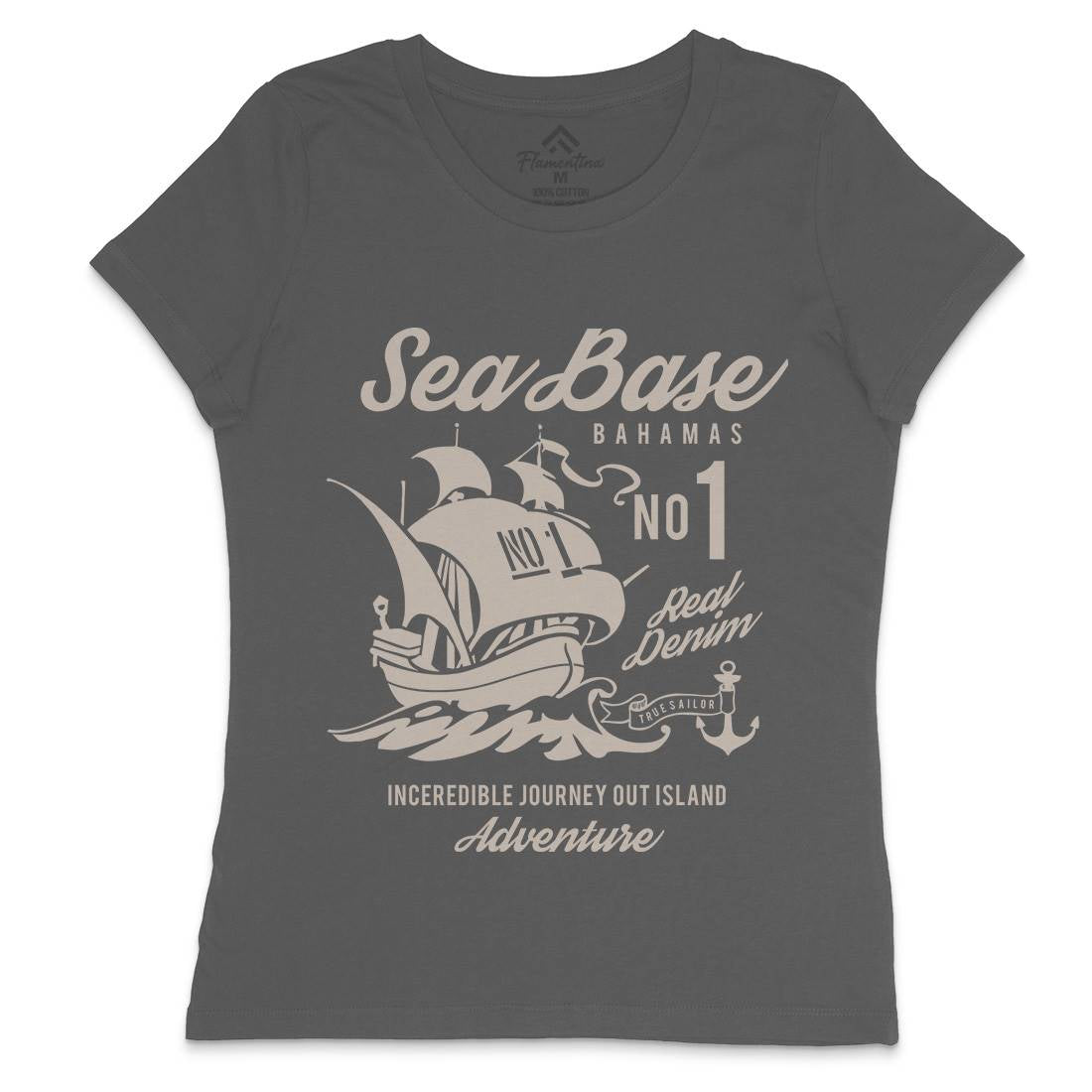 Sea Base Womens Crew Neck T-Shirt Navy B252