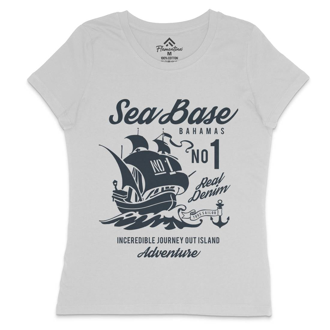 Sea Base Womens Crew Neck T-Shirt Navy B252