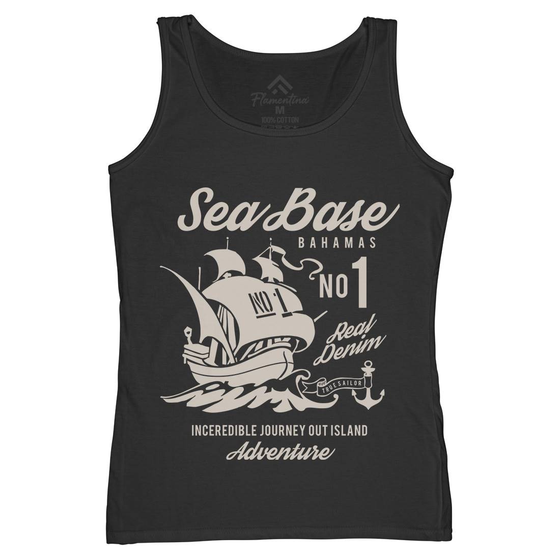Sea Base Womens Organic Tank Top Vest Navy B252