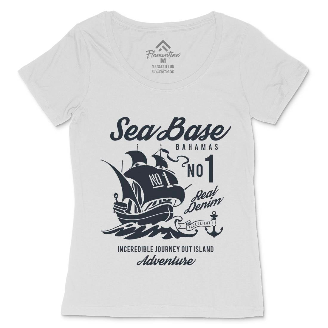Sea Base Womens Scoop Neck T-Shirt Navy B252