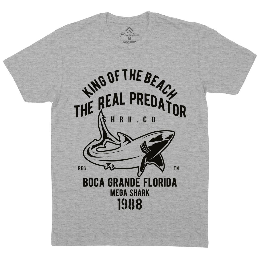 Shark Real Predator Mens Crew Neck T-Shirt Navy B253