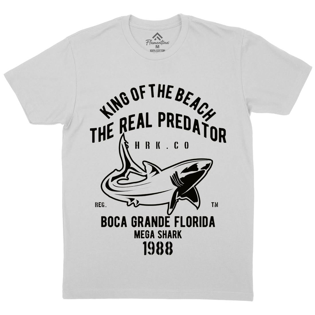 Shark Real Predator Mens Crew Neck T-Shirt Navy B253
