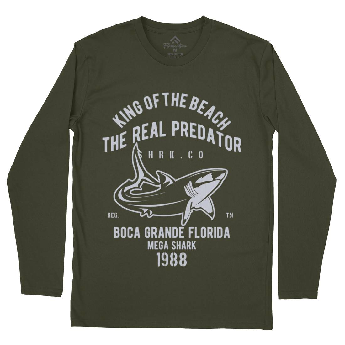 Shark Real Predator Mens Long Sleeve T-Shirt Navy B253