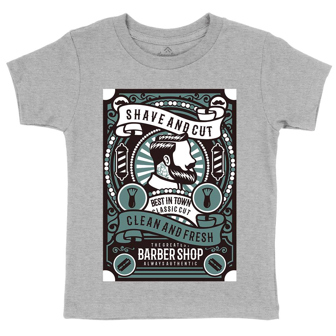 Shave And Cut Kids Crew Neck T-Shirt Barber B254