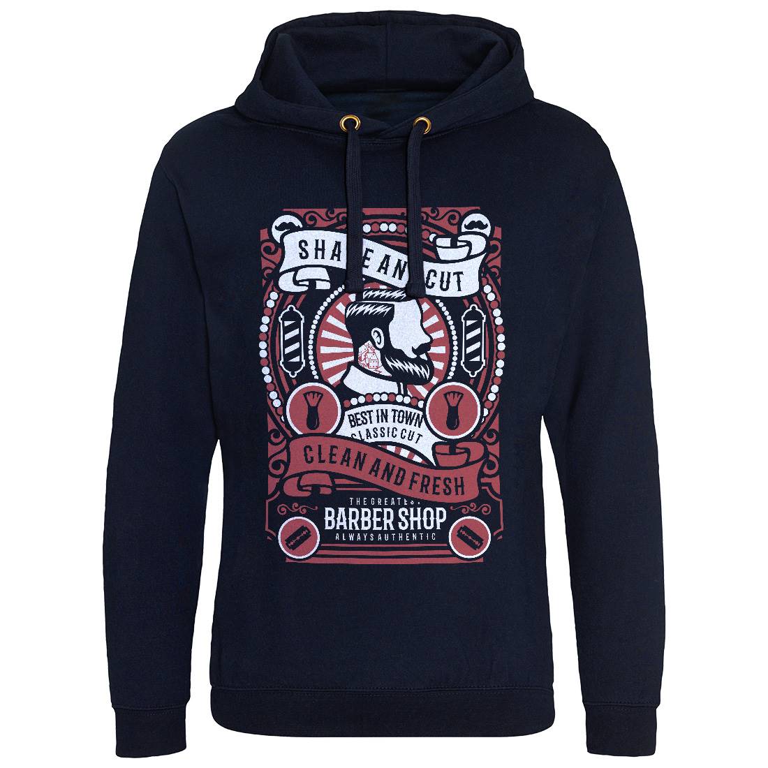 Shave And Cut Mens Hoodie Without Pocket Barber B254
