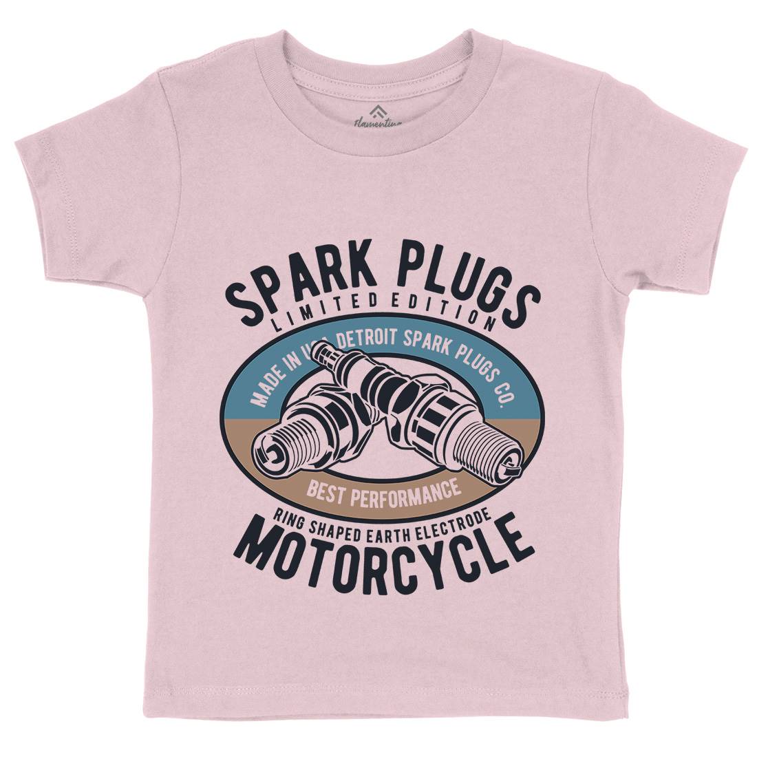Spark Plugs Kids Organic Crew Neck T-Shirt Motorcycles B256