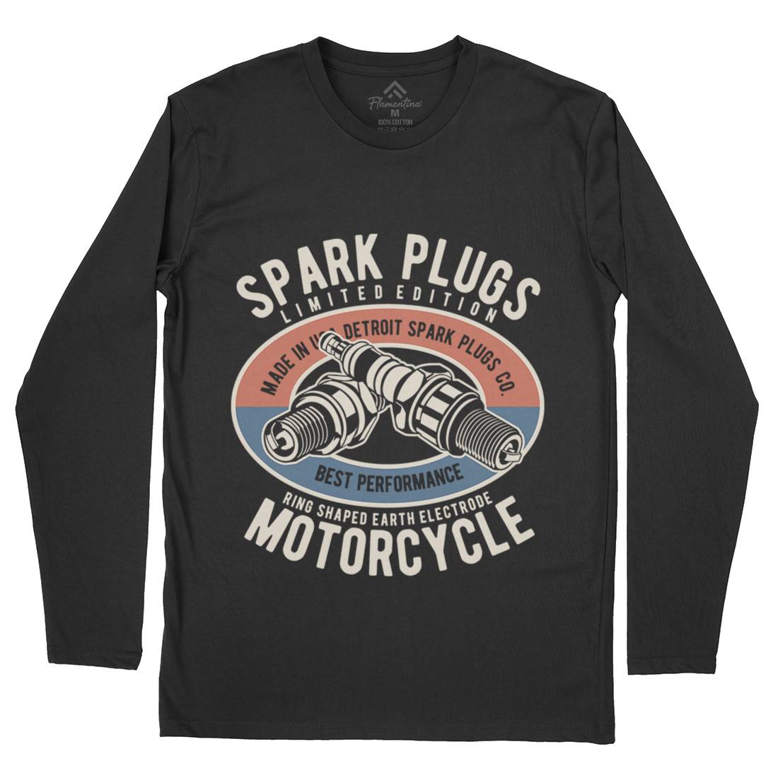 Spark Plugs Mens Long Sleeve T-Shirt Motorcycles B256