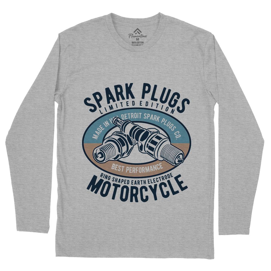 Spark Plugs Mens Long Sleeve T-Shirt Motorcycles B256