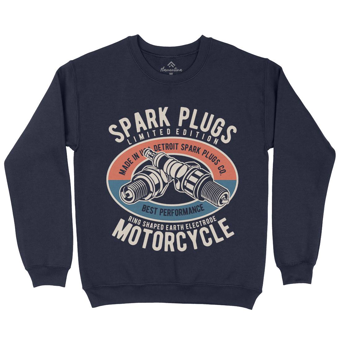 Spark Plugs Mens Crew Neck Sweatshirt Motorcycles B256