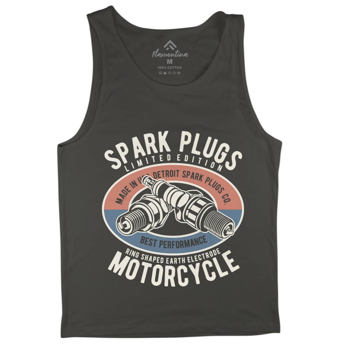 Spark Plugs Mens Tank Top Vest Motorcycles B256