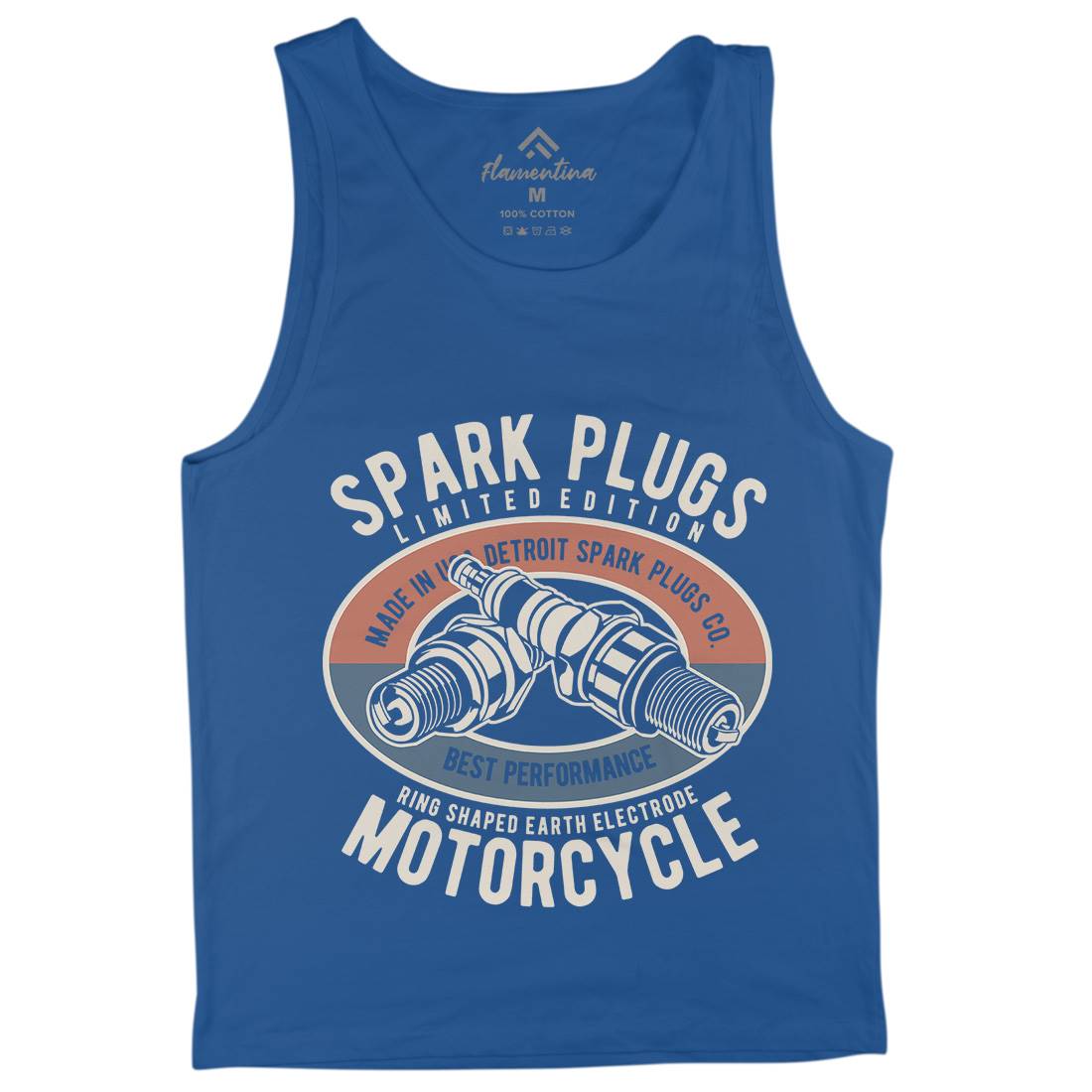 Spark Plugs Mens Tank Top Vest Motorcycles B256