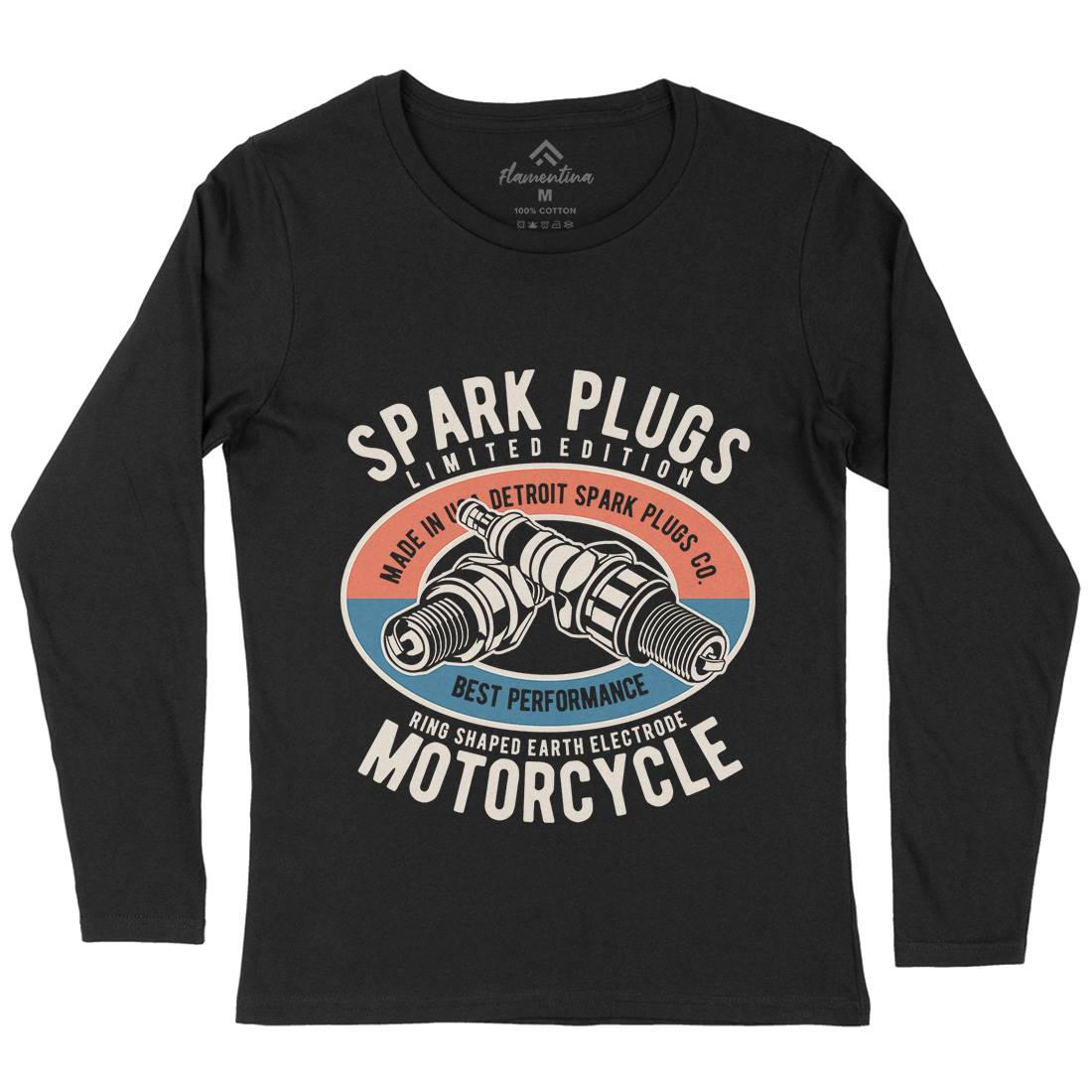 Spark Plugs Womens Long Sleeve T-Shirt Motorcycles B256
