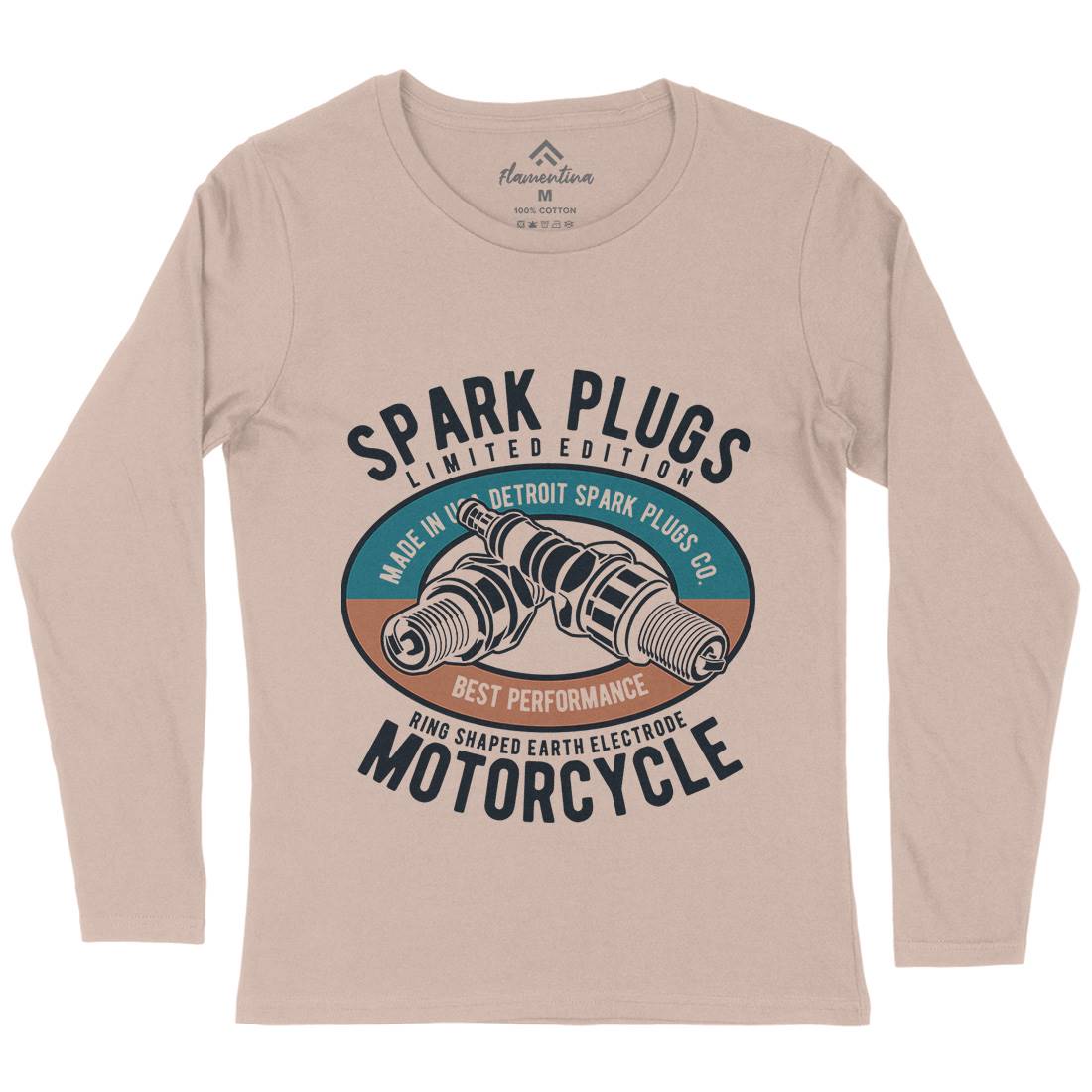 Spark Plugs Womens Long Sleeve T-Shirt Motorcycles B256