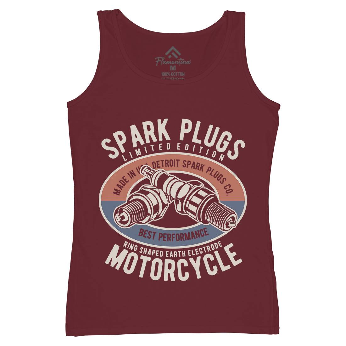 Spark Plugs Womens Organic Tank Top Vest Motorcycles B256