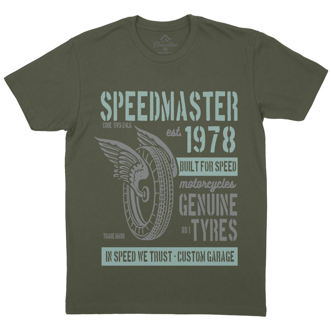 Speed Master Mens Organic Crew Neck T-Shirt Motorcycles B257