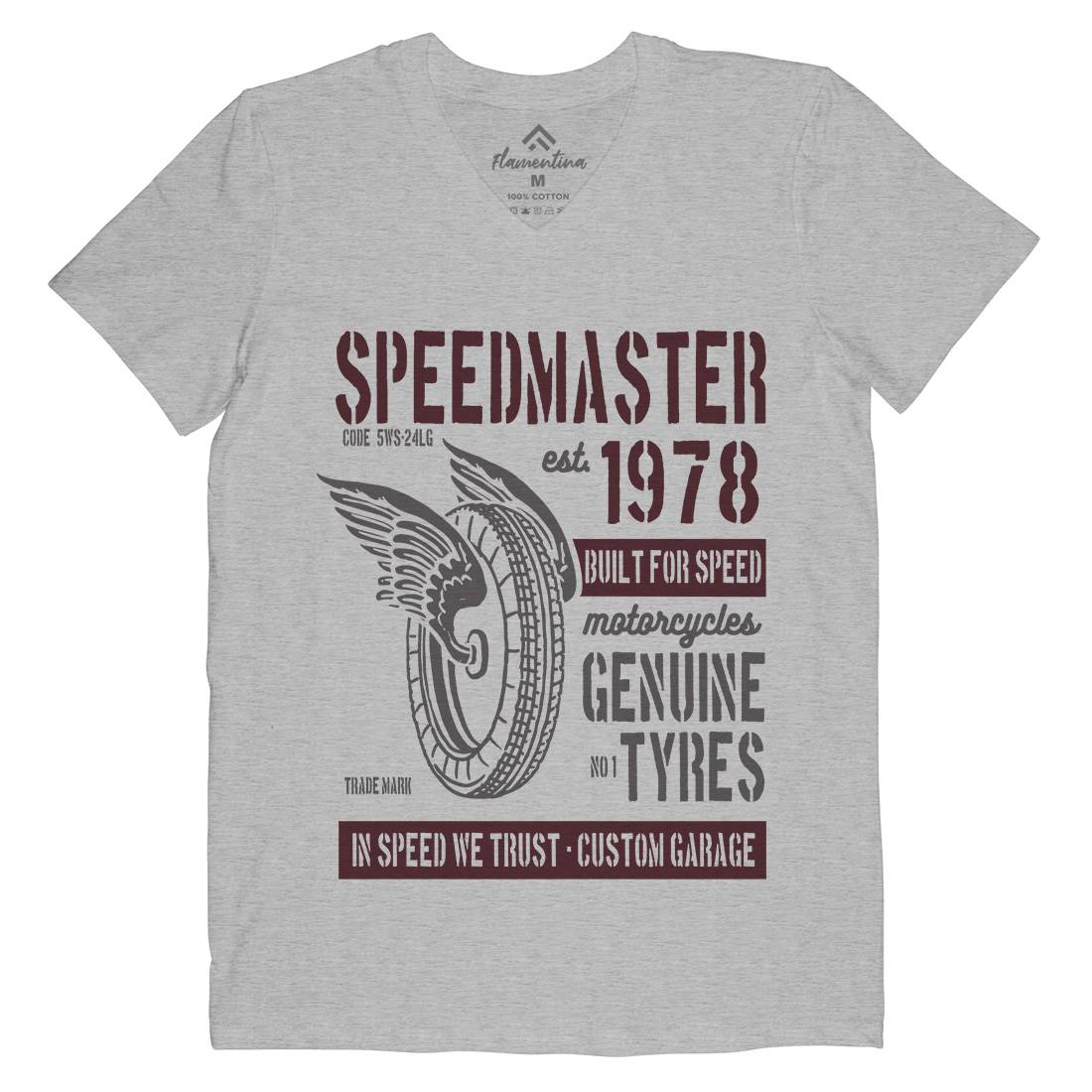 Speed Master Mens V-Neck T-Shirt Motorcycles B257