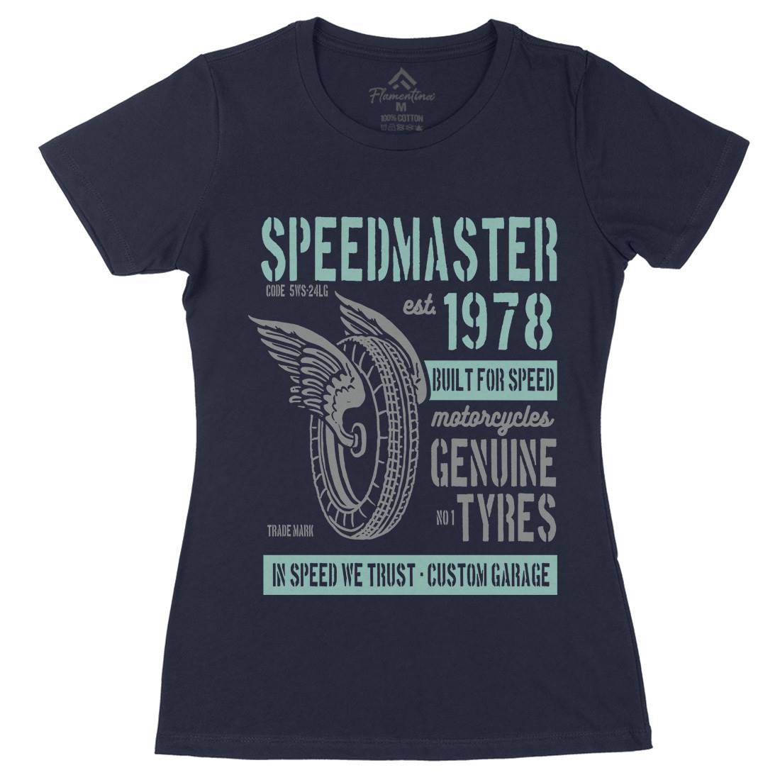 Speed Master Womens Organic Crew Neck T-Shirt Motorcycles B257