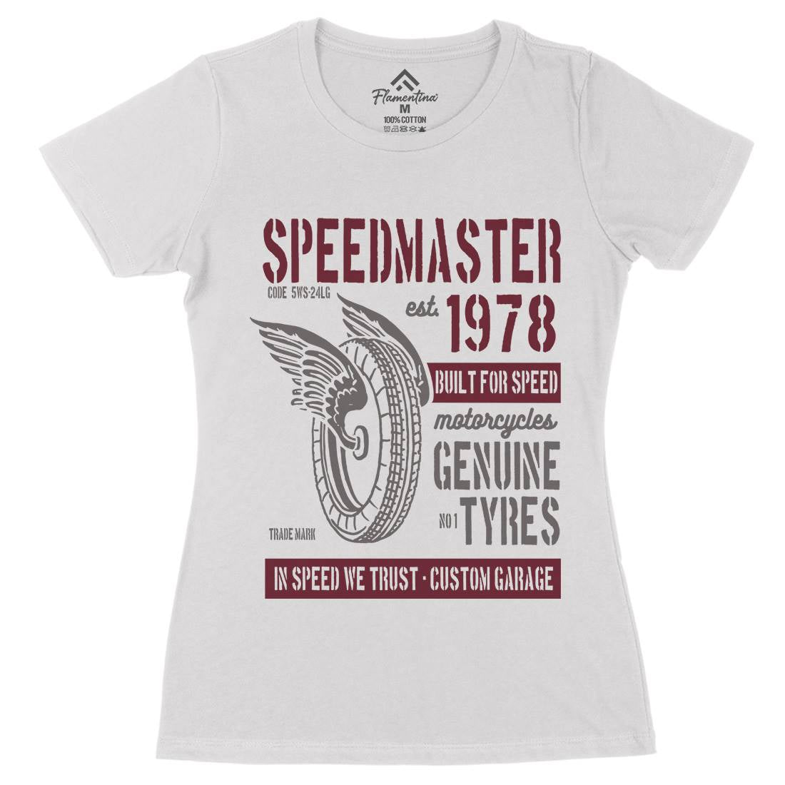 Speed Master Womens Organic Crew Neck T-Shirt Motorcycles B257