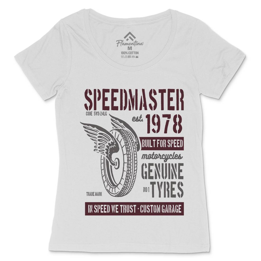 Speed Master Womens Scoop Neck T-Shirt Motorcycles B257