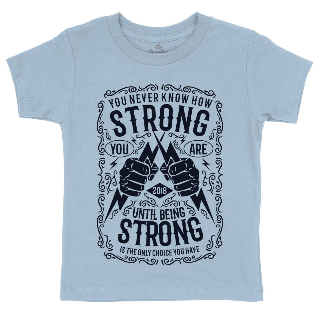Strong Kids Organic Crew Neck T-Shirt Gym B258