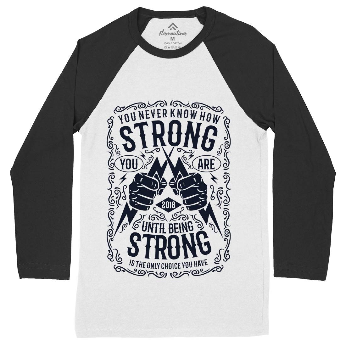 Strong Mens Long Sleeve Baseball T-Shirt Gym B258