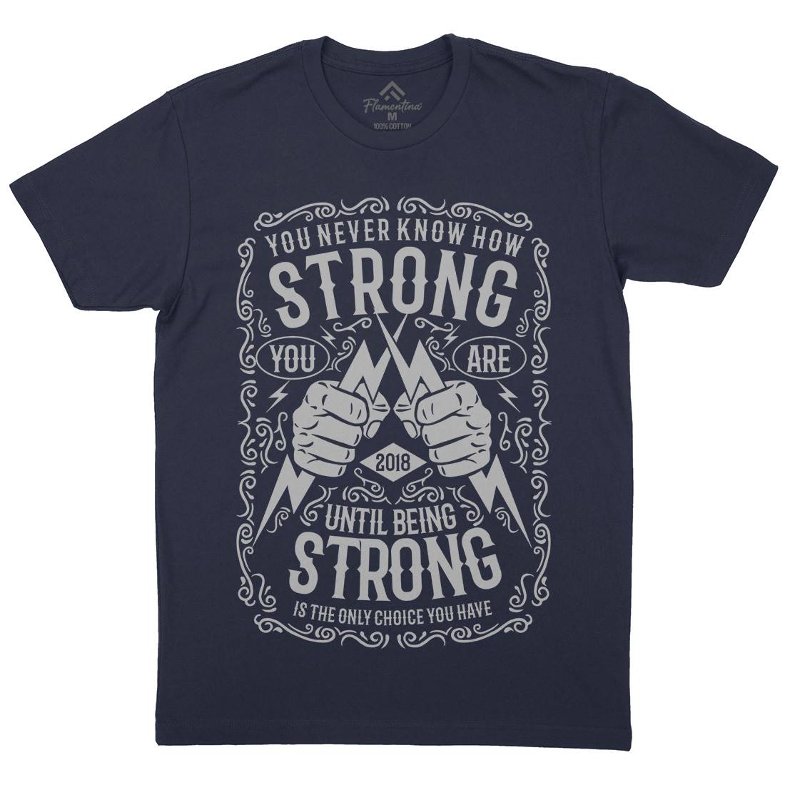Strong Mens Crew Neck T-Shirt Gym B258