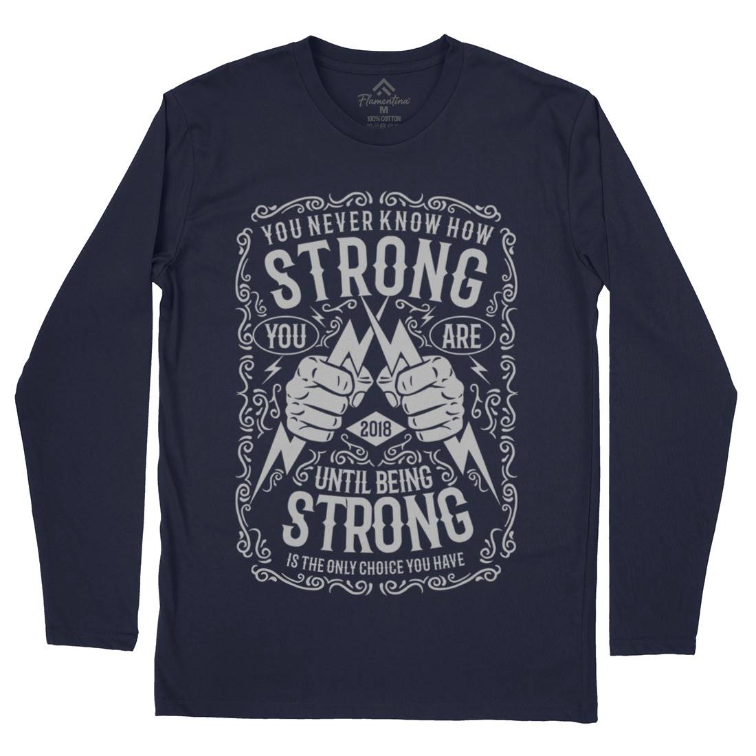 Strong Mens Long Sleeve T-Shirt Gym B258