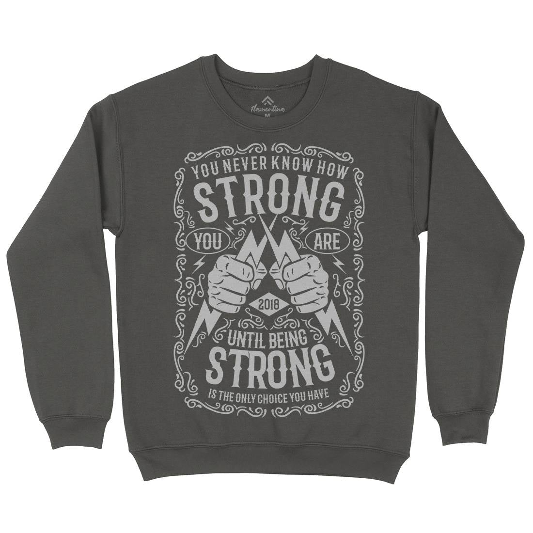 Strong Mens Crew Neck Sweatshirt Gym B258